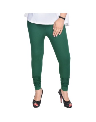 Suti Womens Plain Churidhar Leggings, Dark Green