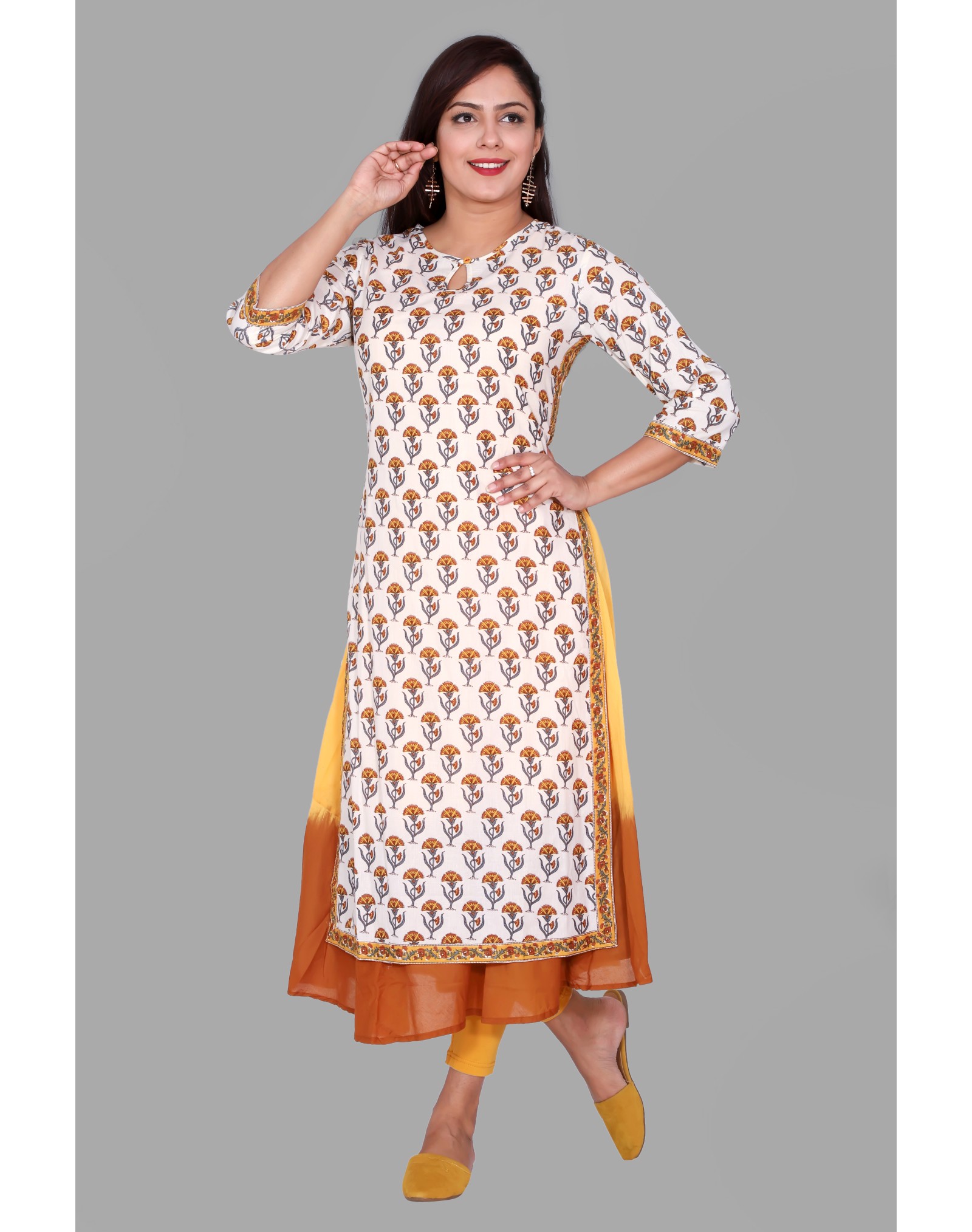 double layer frock kurti