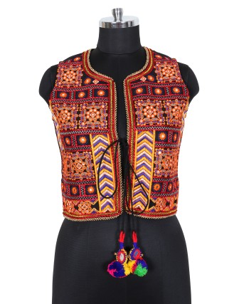 SUTI WOMENS COTTON EMBROIDED JACKET, MULTI COLOR