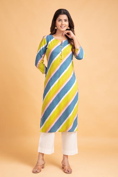 Cotton Kurta Collar Design Pattern with Button Style, Yellow – Anushil